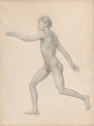 Figura Humana, Vista Lateral, Não Dissecada (Estudo Acabado para o Quadro VIII) de George Stubbs