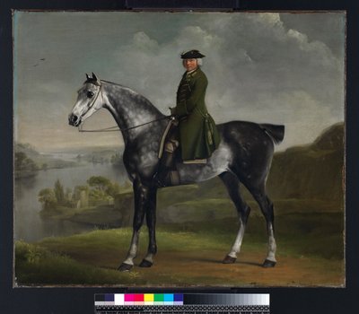 Joseph Smyth Esquire, Tenente da Floresta Whittlebury, Northamptonshire, em um Cavalo Cinzento Dapple, c.1762-64 de George Stubbs