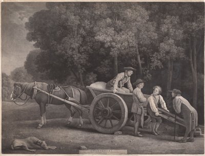 Trabalhadores, gravados pelo artista, pub. 1789 (gravura) de George Stubbs