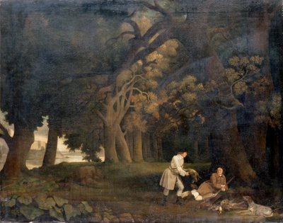 Cena de floresta de tiro (óleo sobre tela) de George Stubbs