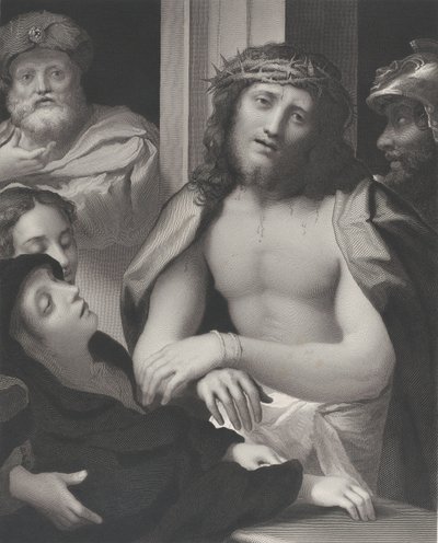 Ecce Homo, com Pôncio Pilatos atrás dele à esquerda, a Virgem desmaiando no canto inferior esquerdo, e ..., 1850. de George Thomas Doo