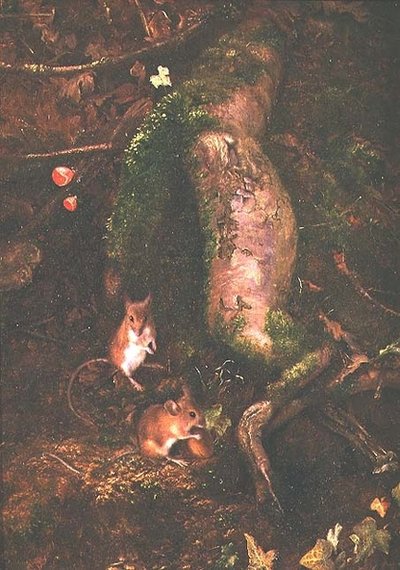 Ratos de campo ao pé de uma árvore, 1876 de George Thomas Rope