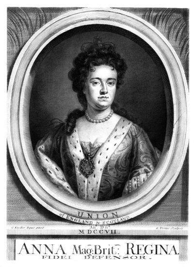 Anne, rainha da Grã-Bretanha e Irlanda. de George Vertue