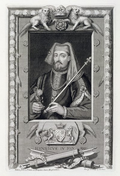 Henrique IV (1367-1413) Rei da Inglaterra desde 1399, após uma pintura em Hampton Court, gravada pelo artista de George Vertue