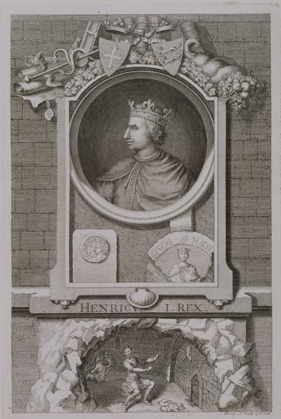Henry I (1068-1135) Rei da Inglaterra de 1100, gravado pelo artista de George Vertue