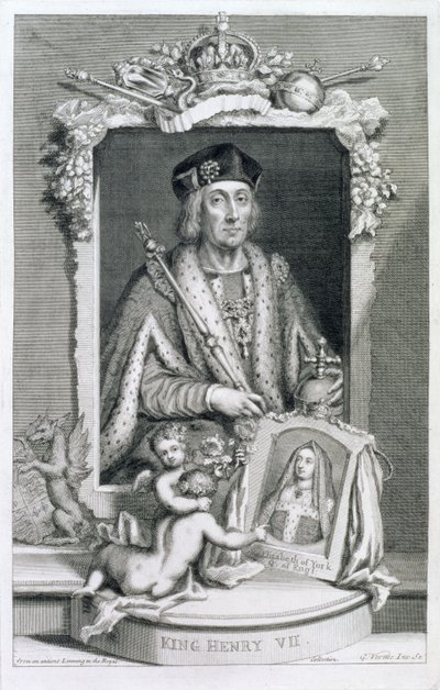 Henrique VII (1457-1509) Rei da Inglaterra de 1485, depois de um retrato da Coleção Real, gravado pelo artista de George Vertue