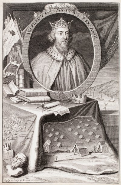 Retrato de Alfredo, o Grande de George Vertue