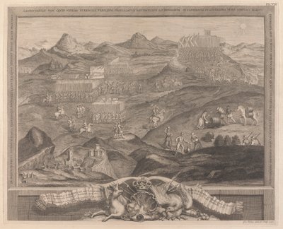 A Batalha-Array of Carberry-hill perto de Edimburgo com a rendição de Mary Queen of Scots aos Senhores Confederados da Escócia, e o Escape of Earl Bothwell, 1567 de George Vertue