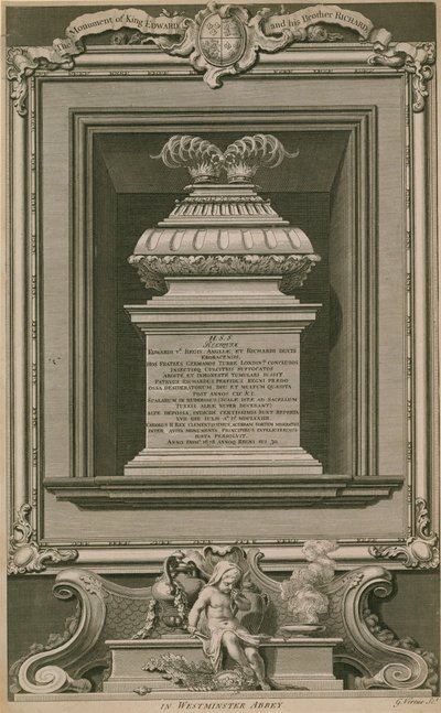 Os príncipes no monumento da torre de George Vertue