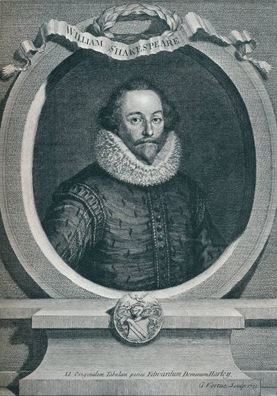 William Shakespeare 1564-1616, poeta e dramaturgo inglês, 1721, 1913 de George Vertue