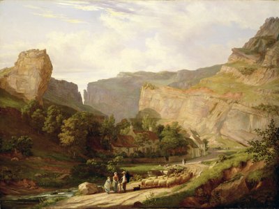 A View of Cheddar Gorge (óleo sobre tela) de George Vincent