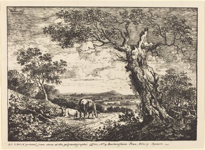 Paisagem com duas vacas de George Walker