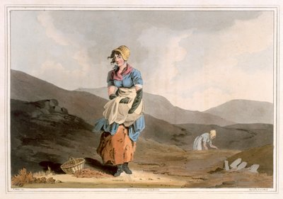 The Cranberry Girl, gravado por Robert Havell, o Velho, publicado em 1814 por Robinson and Son, Leeds de George Walker