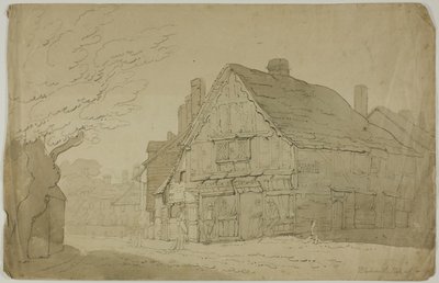 Ferraria em Guildford (anverso); Esboço de dois troncos de árvore (verso) de George Wallwyn Shepheard