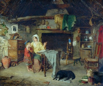 O Ettrick Pastor Boy Recebendo suas primeiras impressões de sua mãe, 1858 de George Washington Brownlow