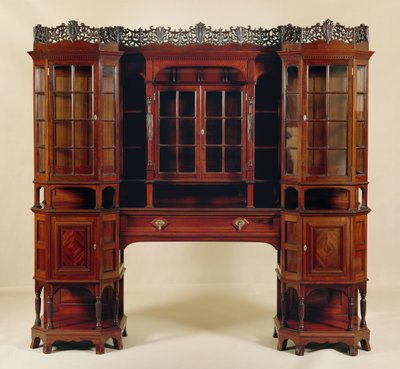 Armário de exposição, feito para Morris & Co., c.1880 (mogno esculpido) de George Washington Jack