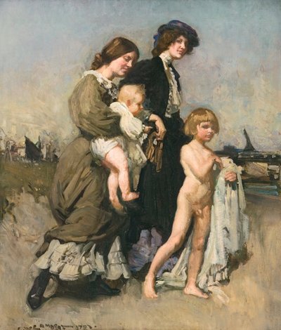 O grupo de feriado (Os banhistas) de George Washington Lambert