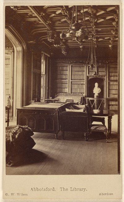 Abbotsford. A biblioteca. de George Washington Wilson
