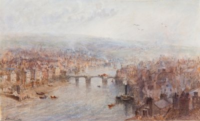 Whitby e o rio Esk, num dia cinzento de George Weatherill