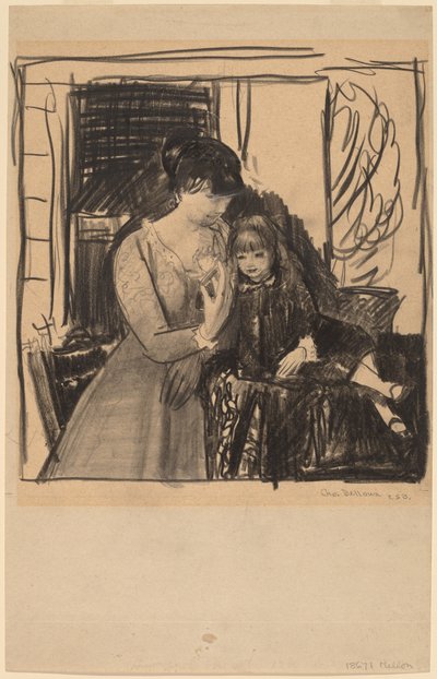 Anne e sua mãe, 1917. de George Wesley Bellows