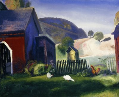 Barnyard and Chickens, 1924 de George Wesley Bellows