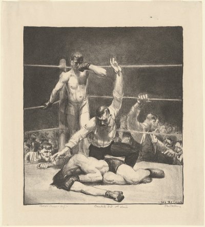 Contado para fora, primeira pedra, 1921. de George Wesley Bellows