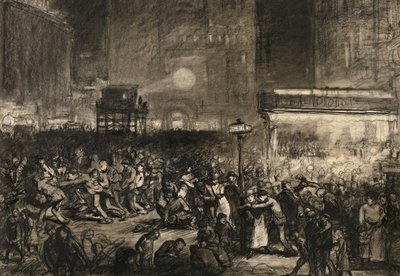 Noite da eleição Times Square, 1906. de George Wesley Bellows