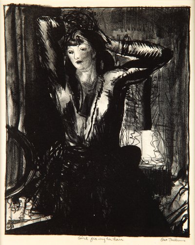 Garota consertando seu cabelo, 1923-24 de George Wesley Bellows