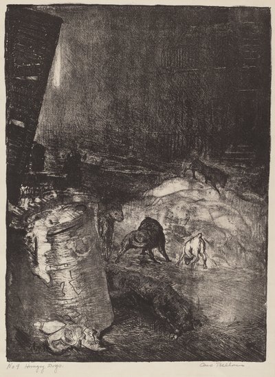Cães Famintos, segunda pedra, 1916. de George Wesley Bellows