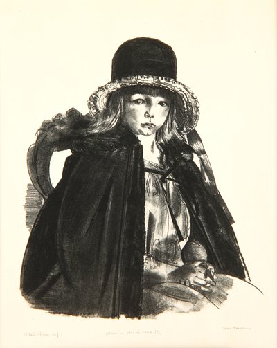 Jean em um chapéu preto, 1923-24 de George Wesley Bellows