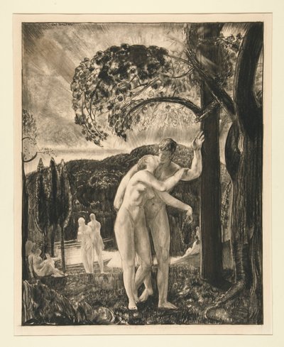 Amantes ainda sussurrados no crepúsculo de George Wesley Bellows