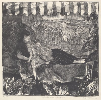 Mãe e filhos, 1916. de George Wesley Bellows