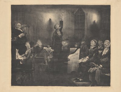Reunião de Oração, segunda pedra, 1916. de George Wesley Bellows