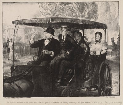 Domingo, Ir à Igreja: Memórias de uma manhã de domingo em Columbus, Ohio, 1897 de George Wesley Bellows