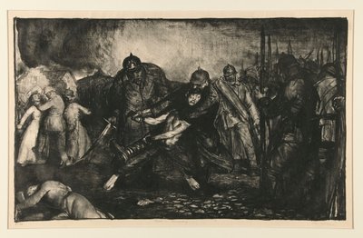 The Enemy Arrive, ou Os Alemães Chegam, da Série Guerra de George Wesley Bellows
