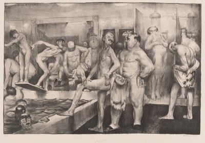 O Banho de Chuveiro, 1917. de George Wesley Bellows