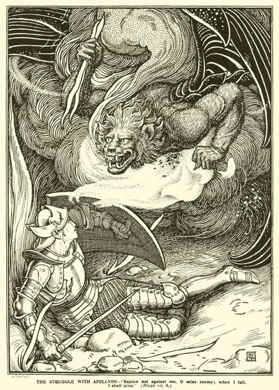 A Luta com Apollyon (gravura) de George Woolliscroft Rhead