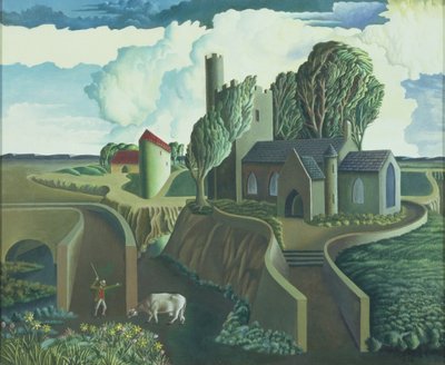 Uma igreja da colina, década de 1930 de George Wright