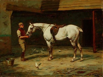 Noivo no Quintal Estável (óleo sobre tela) de George Wright