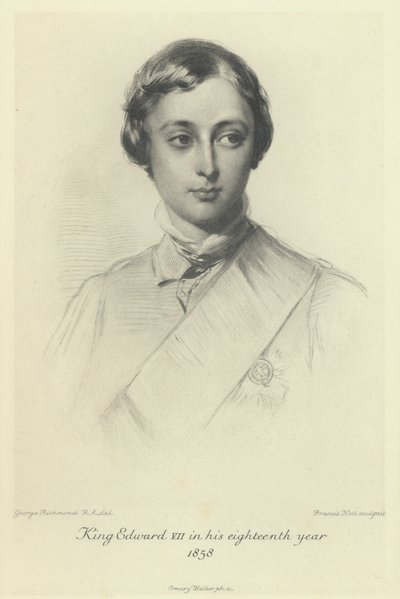 O Príncipe de Gales, o futuro Rei Eduardo VII, em seu décimo oitavo ano de 1858 de George after Richmond