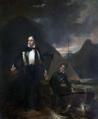 6º Lord Byron e seu Servo Robert Rushton de George after Sanders
