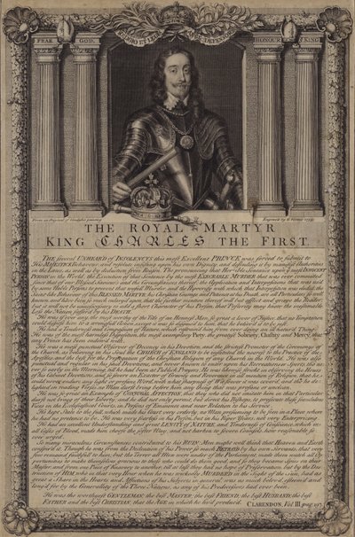 O rei real mártir Charles I de George after Vertue
