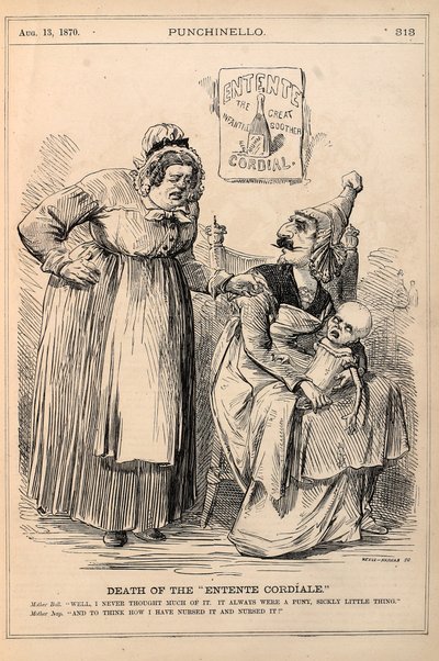 Morte da Entente Cordiale, 1870 (gravura em madeira) de George and Hammar, George Wevill