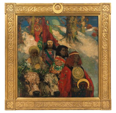 Os Druidas - Trazendo o azevinho de George and Hornel Edward A. (1864 1933) Henry