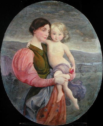 Mãe e Filho: Uma Madona Moderna de George de Forest Brush or Brusch