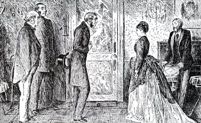 Uma cena do "Moonstone" de Wilkie Collins. de George du Maurier