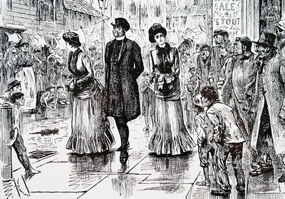 Uma inspeção das ordens inferiores. Por George du Maurier (1834-1896) um cartunista franco-britânico e autor de George du Maurier
