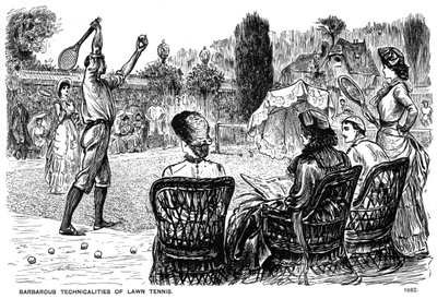 Técnicos bárbaros do tênis de gramado, 1882 1891 de George du Maurier