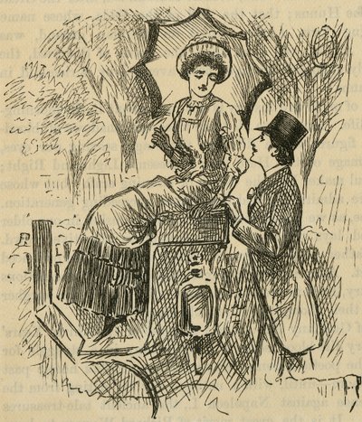 A namoriscar. Ilustração de George du Maurier (1834-1896) publicada em 1882. de George du Maurier