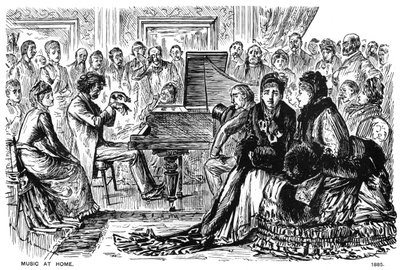 Música em casa, 1885 1891. de George du Maurier